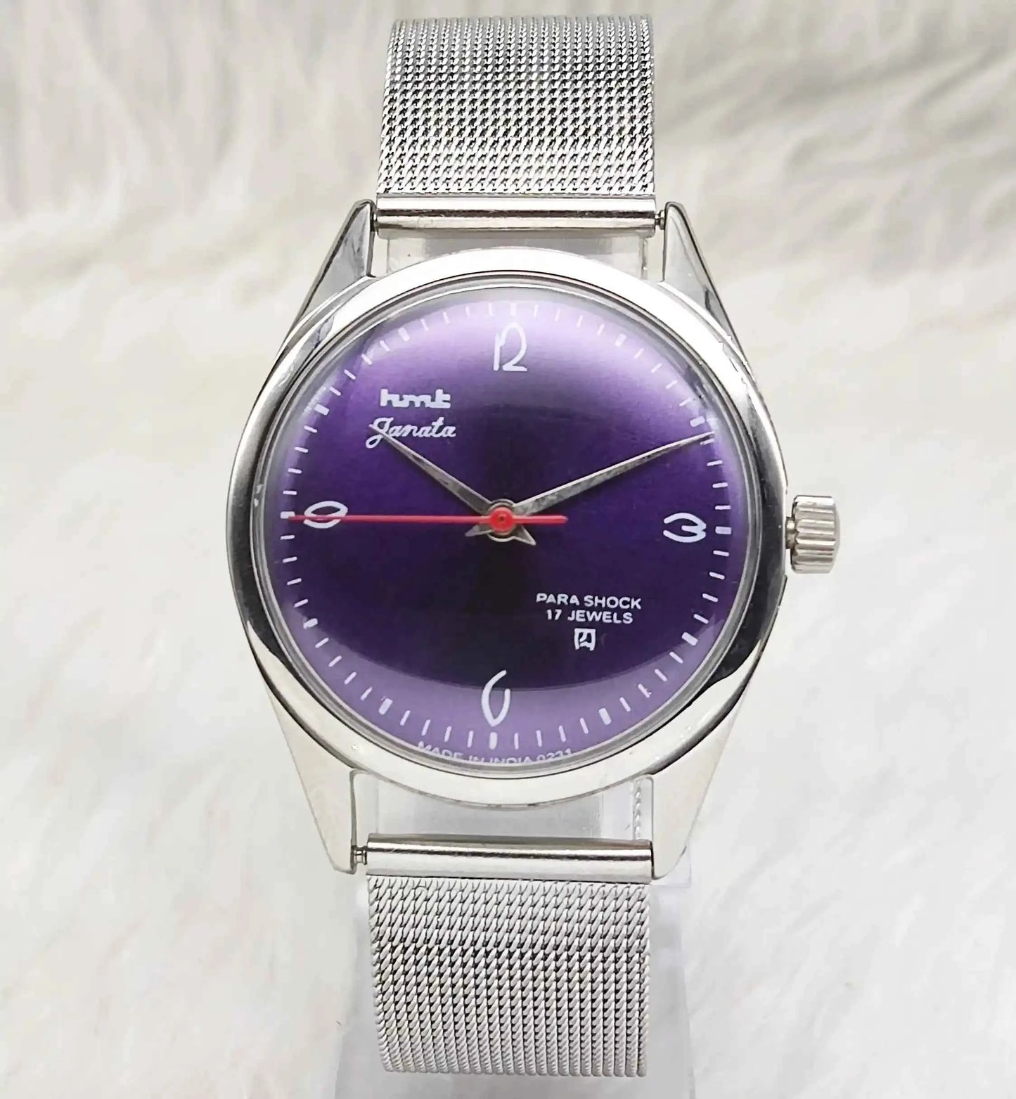 HMT Janata English Purple Dail 17 Jewels Mechanical Handwinding 0231