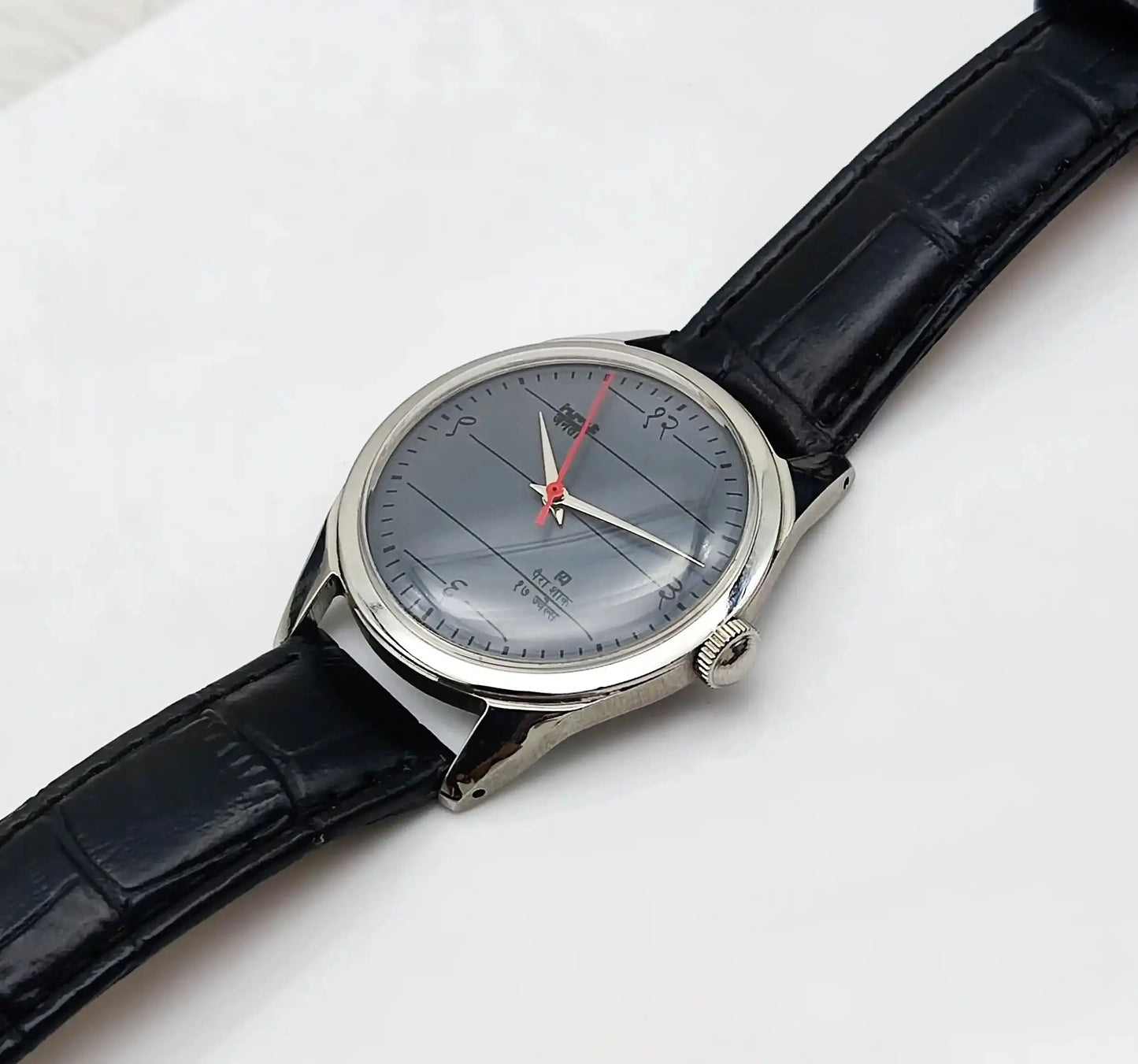 HMT Janata Gray Dial Devanagari Font 17 Jewels Handwinding Men's Watch Discover-Diamonds Physical