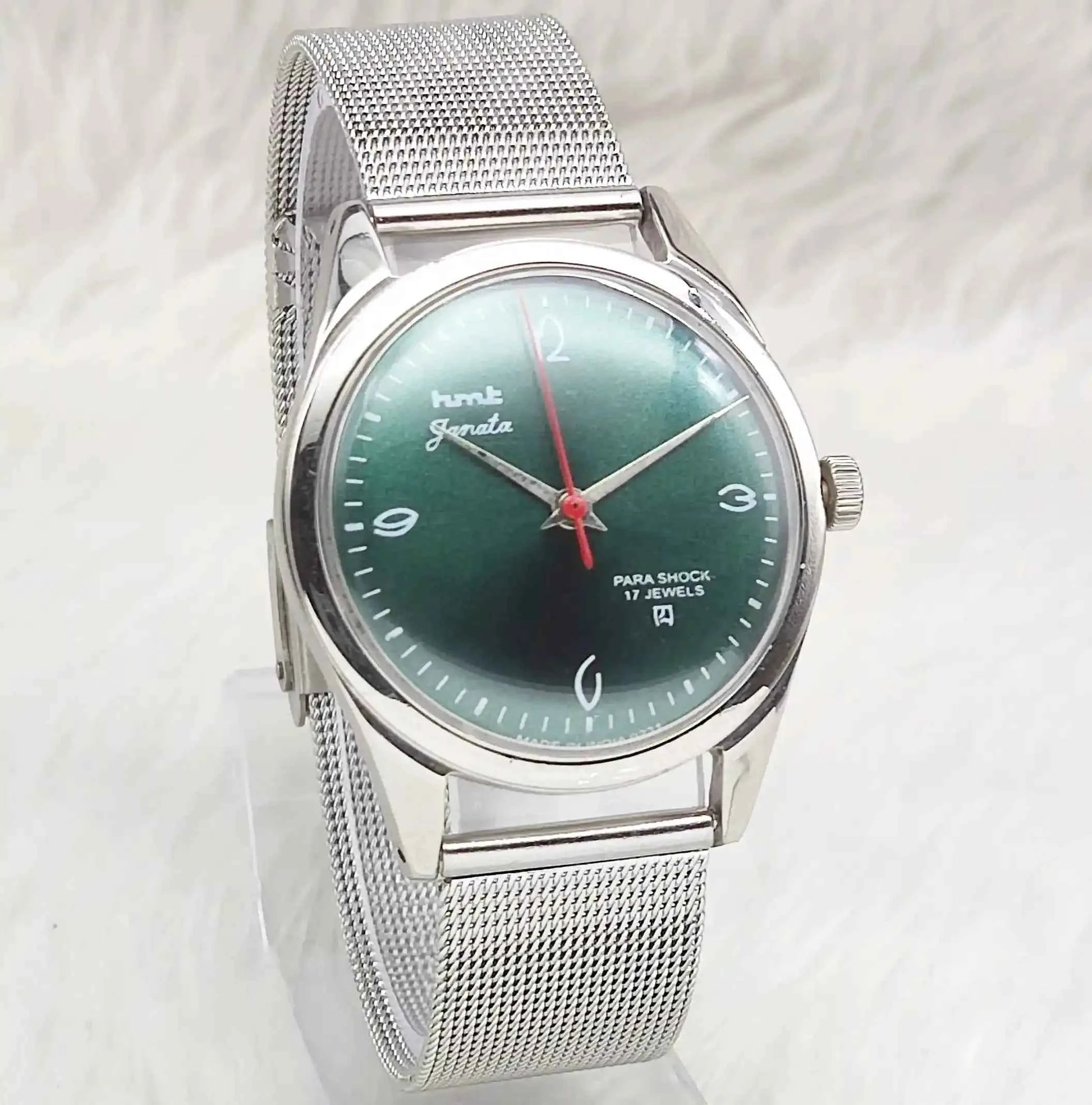 HMT Janata Green Dail Mechanical Handwinding 17 Jewels 0231