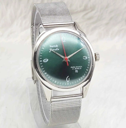 HMT Janata Green Dail Mechanical Handwinding 17 Jewels 0231