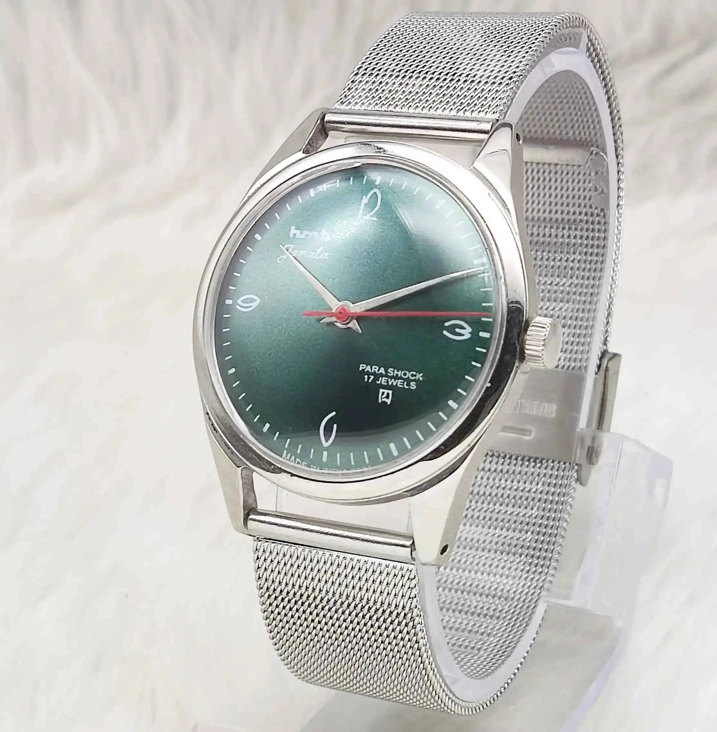 HMT Janata Green Dail Mechanical Handwinding 17 Jewels 0231