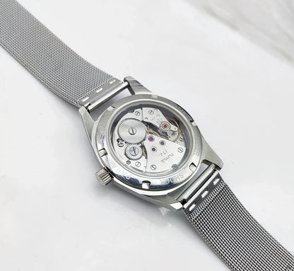 HMT Janata Handwinding 17 Jewels Arabic Black Dial Transparent Back