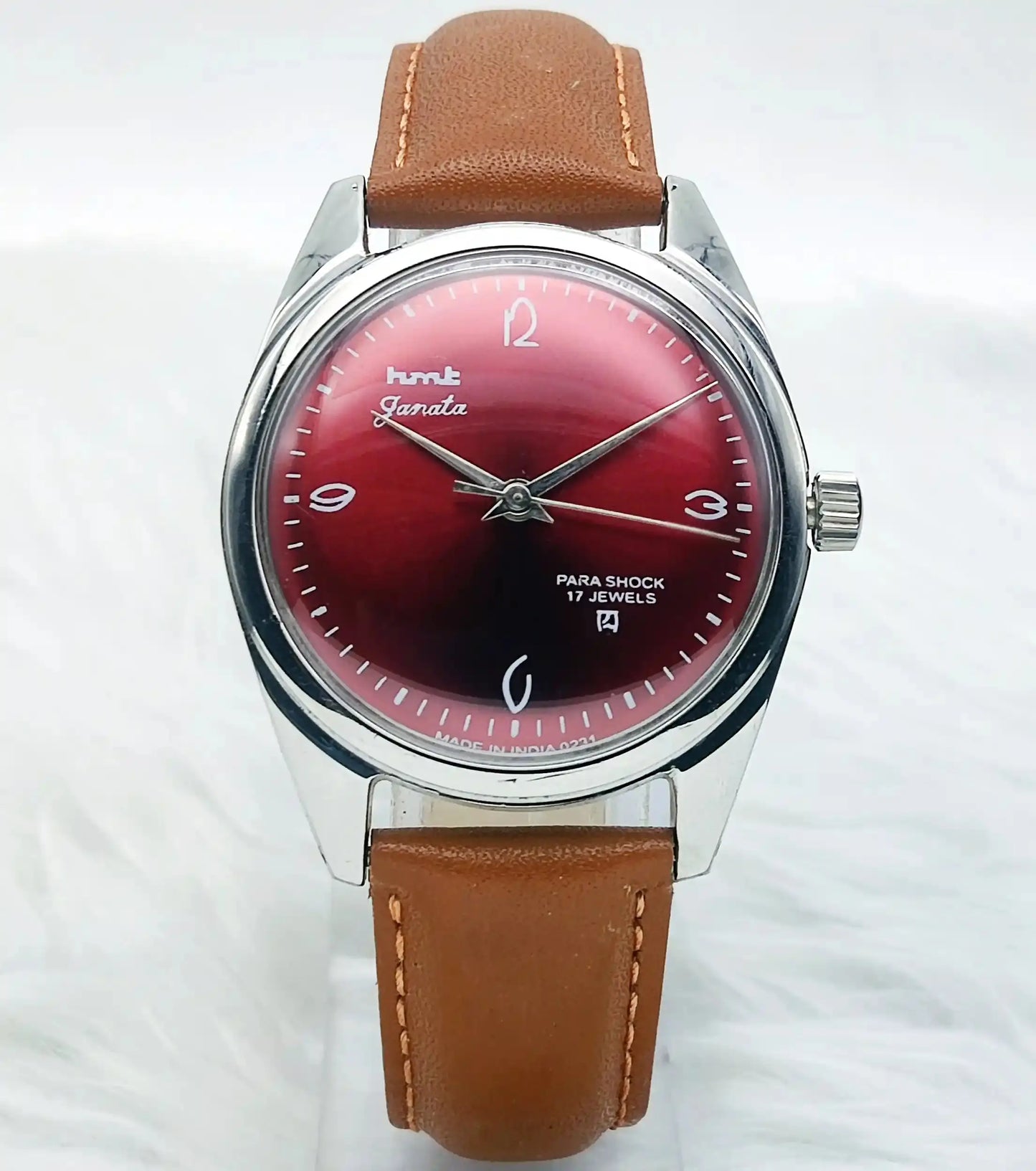 HMT Janata Handwinding 17 Jewels Red Wine Dial