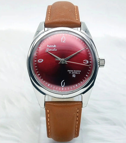 HMT Janata Handwinding 17 Jewels Red Wine Dial