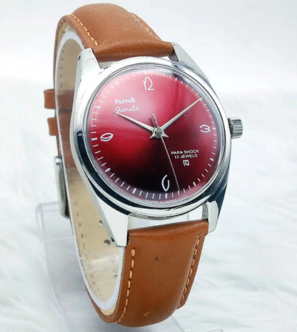 HMT Janata Handwinding 17 Jewels Red Wine Dial