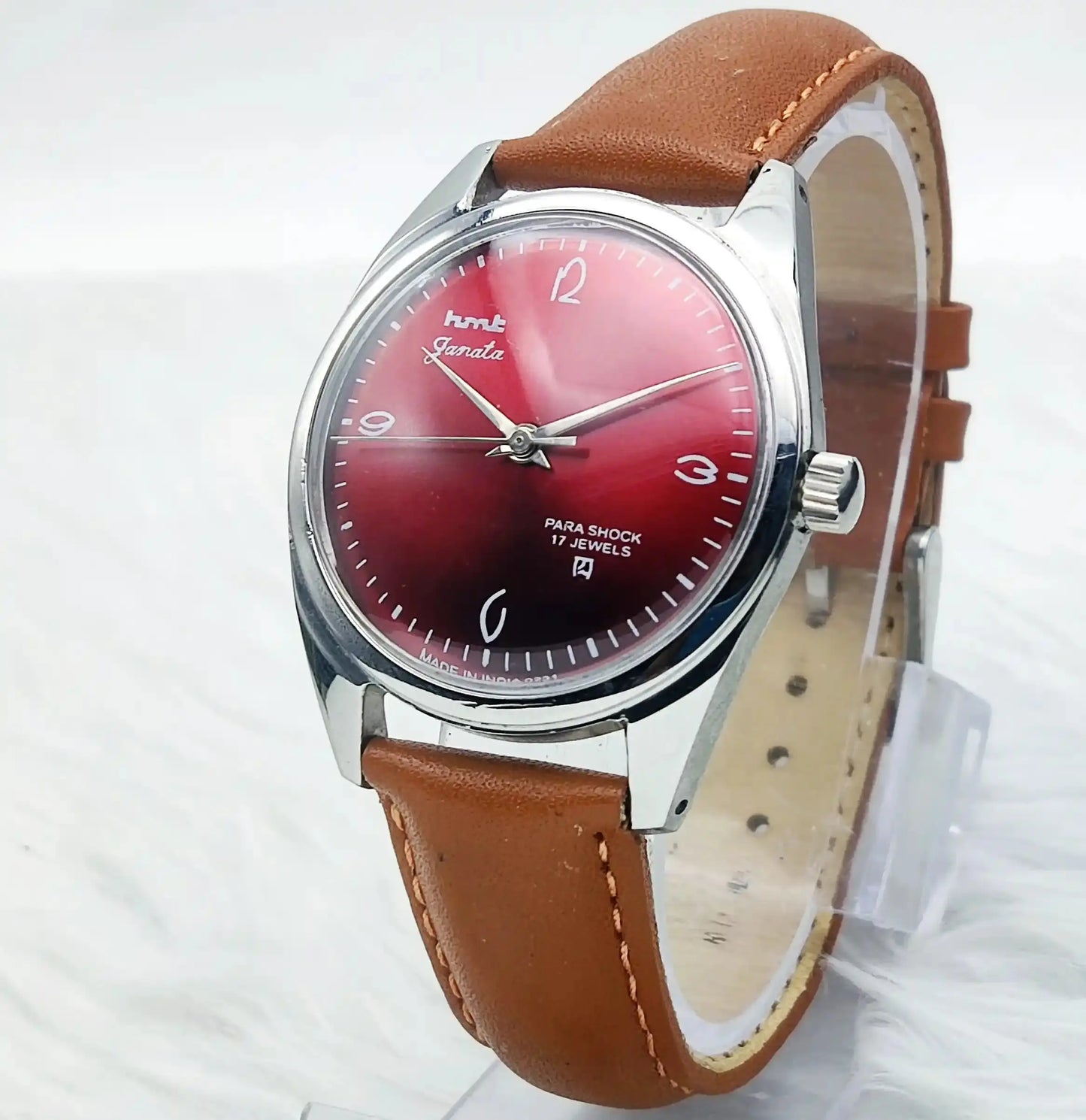 HMT Janata Handwinding 17 Jewels Red Wine Dial