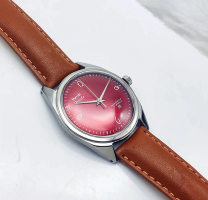 HMT Janata Handwinding 17 Jewels Red Wine Dial