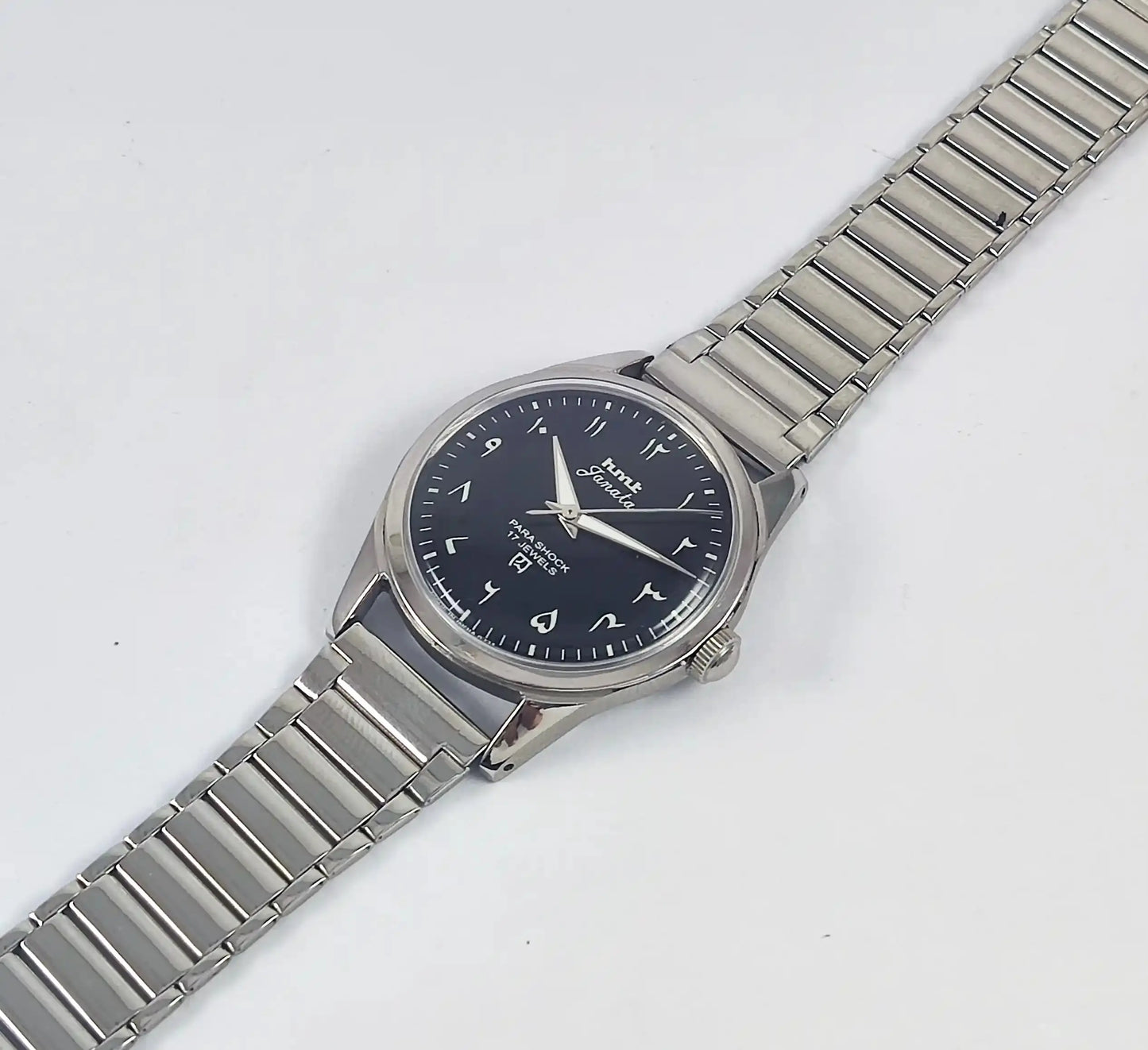 HMT Janata Para Shock 17 Jewels Arabic Dial Black Color Handwinding Discover-Diamonds Physical