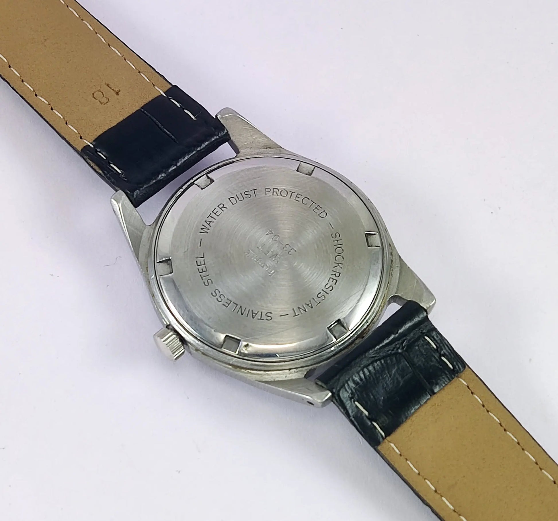 HMT Janata Para Shock 17 Jewels Black Arabic Dial Mechanical Handwinding Men's Wrist Watch Discover-Diamonds