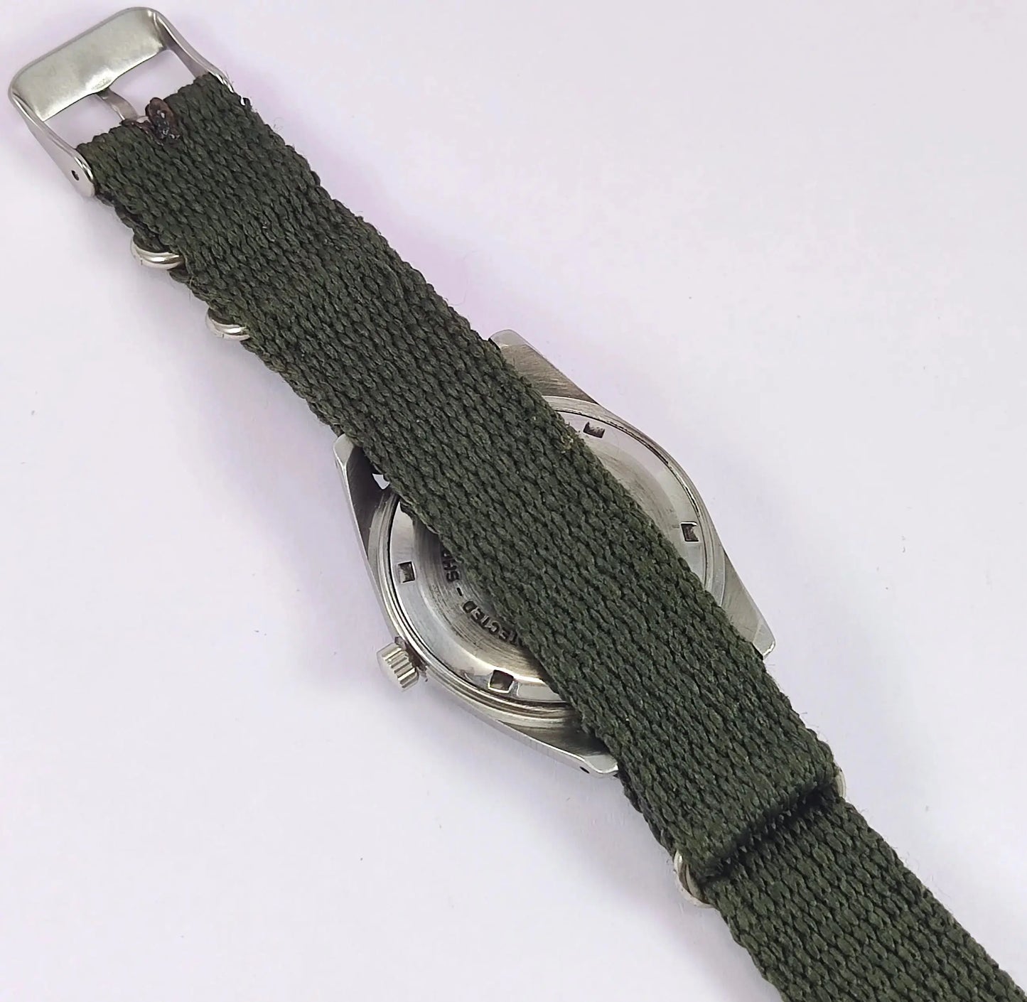 HMT Janata Para Shock 17 Jewels Green Arabic Dial Mechanical Handwinding Men's Wrist Watch Discover-Diamonds