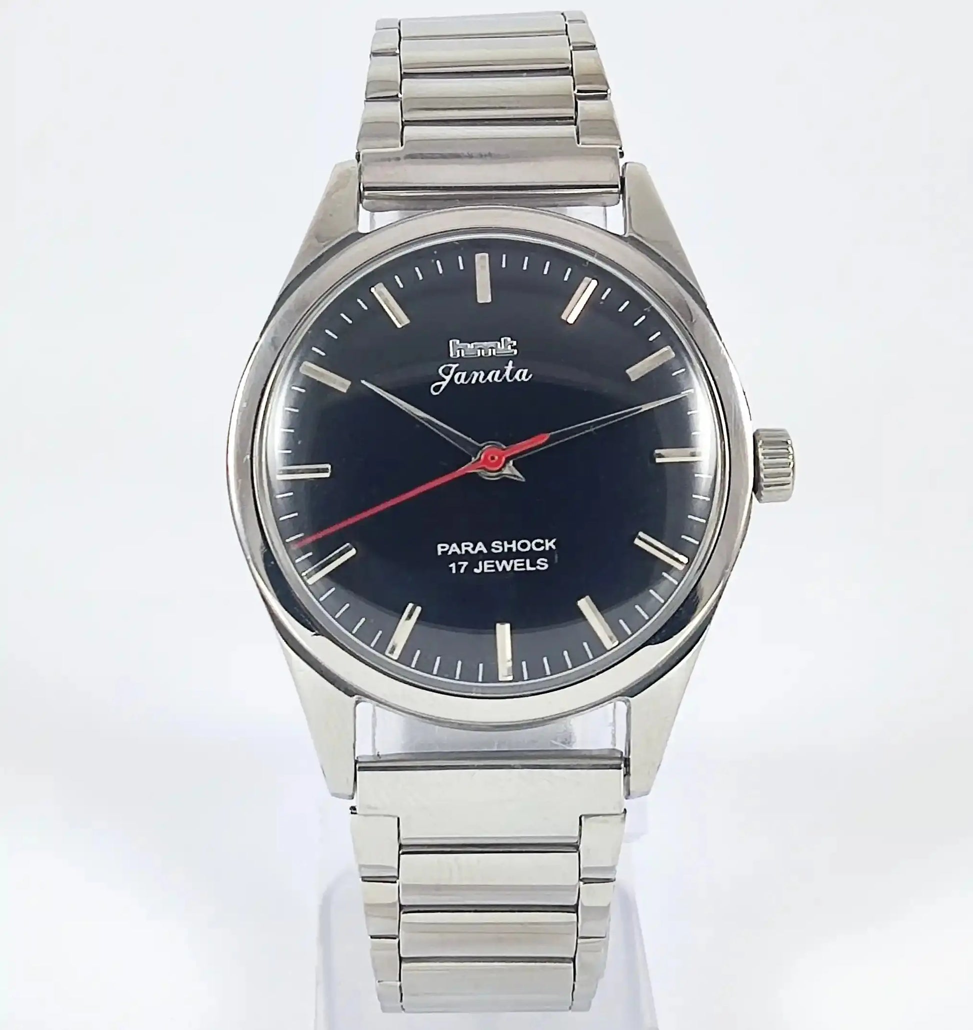 HMT Janata Para Shock 17 Jewels Black Dial Mechanical Handwinding Discover-Diamonds Physical