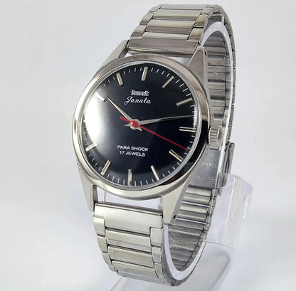 HMT Janata Para Shock 17 Jewels Black Dial Mechanical Handwinding Discover-Diamonds Physical