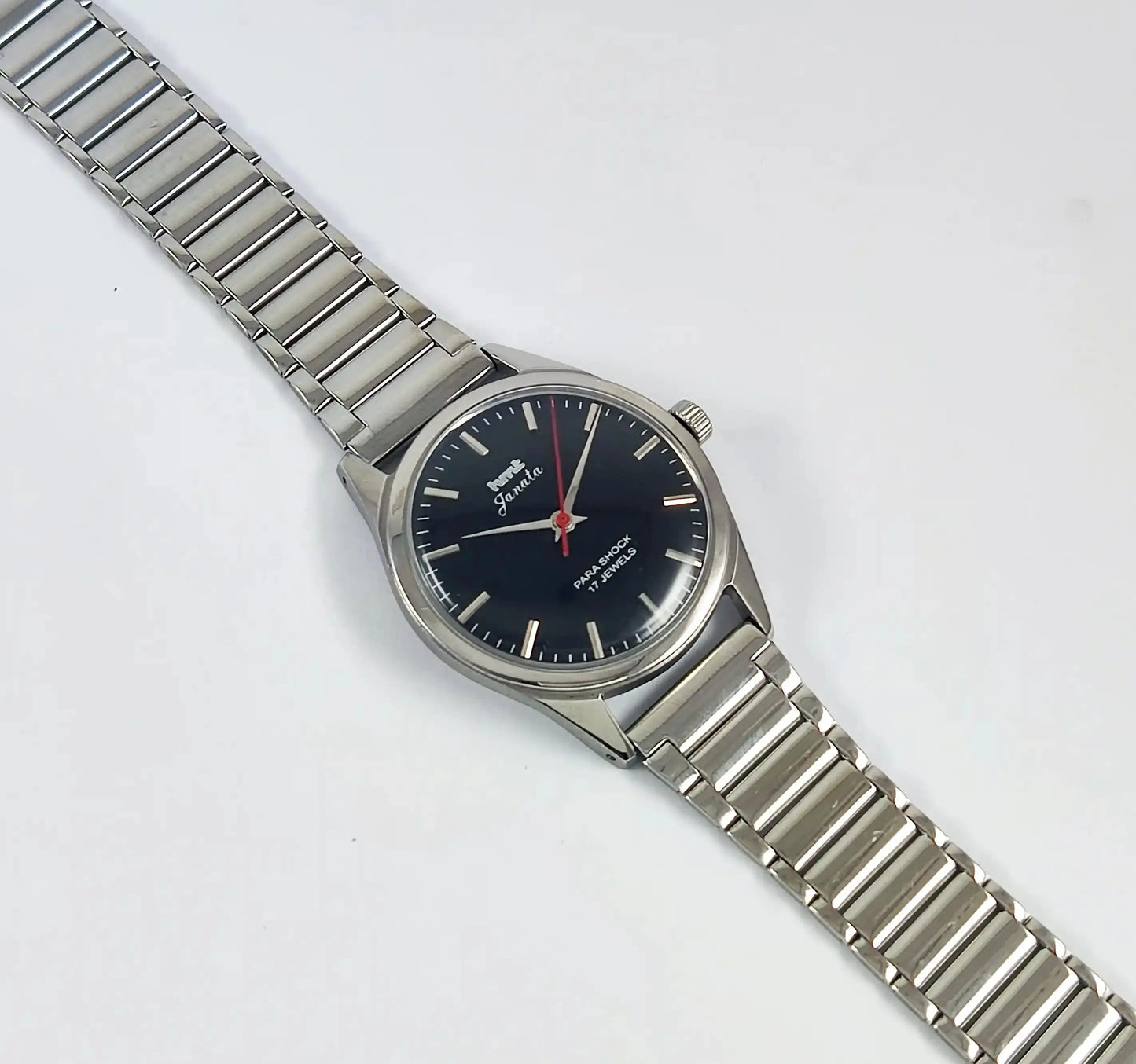 HMT Janata Para Shock 17 Jewels Black Dial Mechanical Handwinding Discover-Diamonds Physical