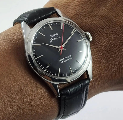 HMT Janata Para Shock 17 Jewels Black Dial Men's  Watch Discover-Diamonds