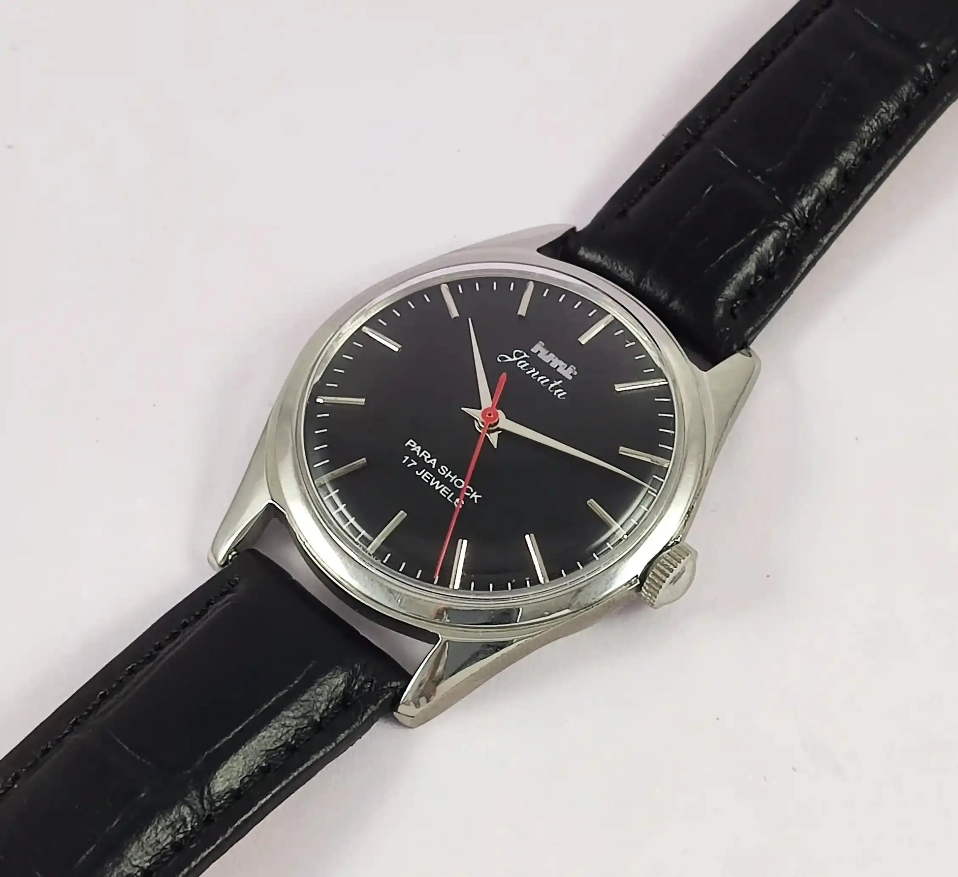 HMT Janata Para Shock 17 Jewels Black Dial Men's  Watch Discover-Diamonds