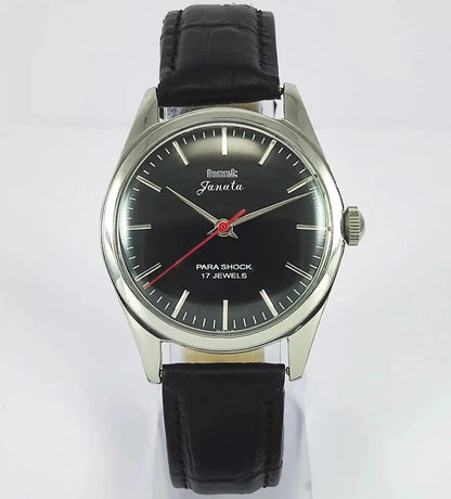 HMT Janata Para Shock 17 Jewels Black Dial Men's  Watch Discover-Diamonds