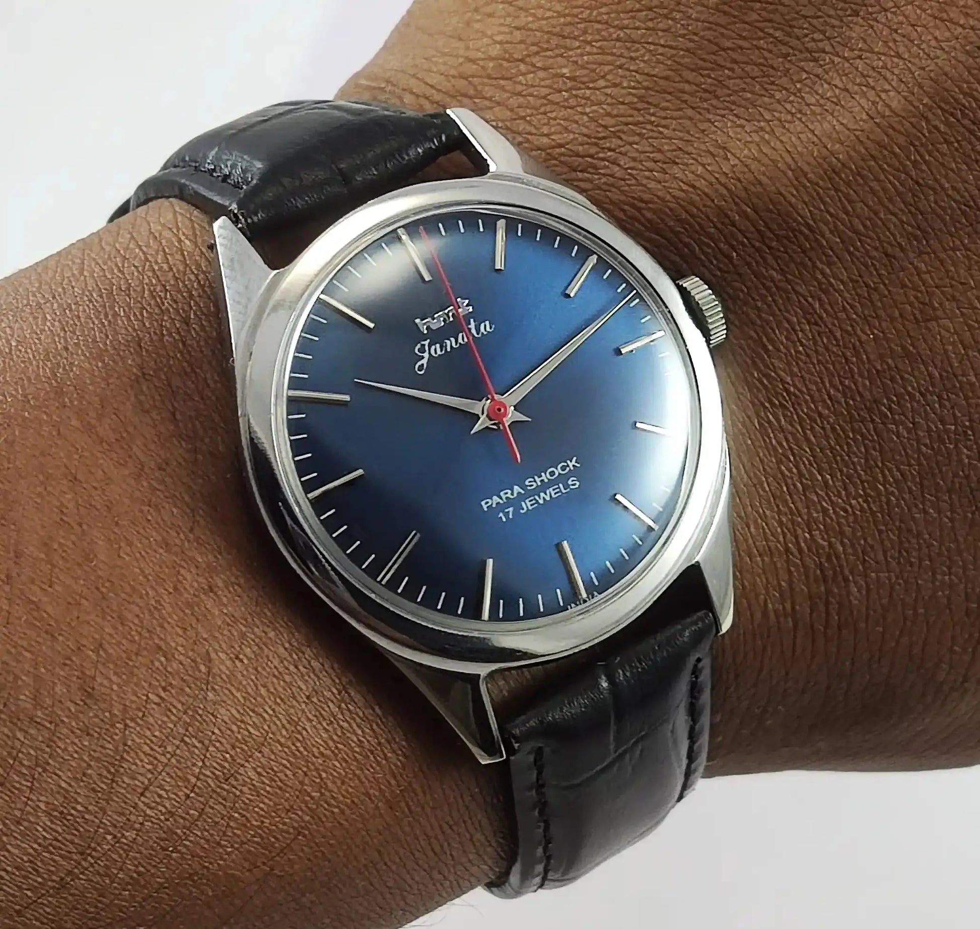 HMT Janata Para Shock 17 Jewels Blue Dial Men's  Watch Discover-Diamonds