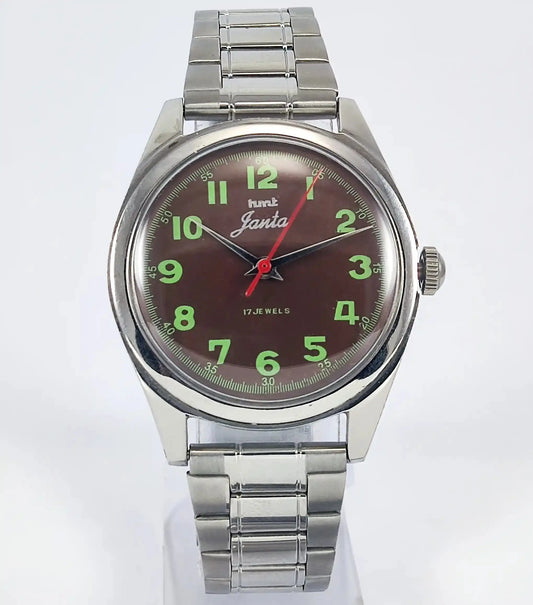 HMT Janata Para Shock 17 Jewels Brown Dial Handwinding Discover-Diamonds Physical