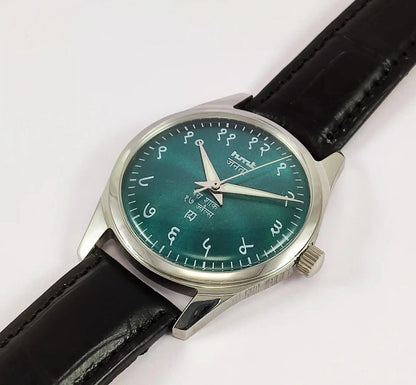 HMT Janata Para Shock 17 Jewels Greenish Dial Watch  Transparent Back 0231 Discover-Diamonds