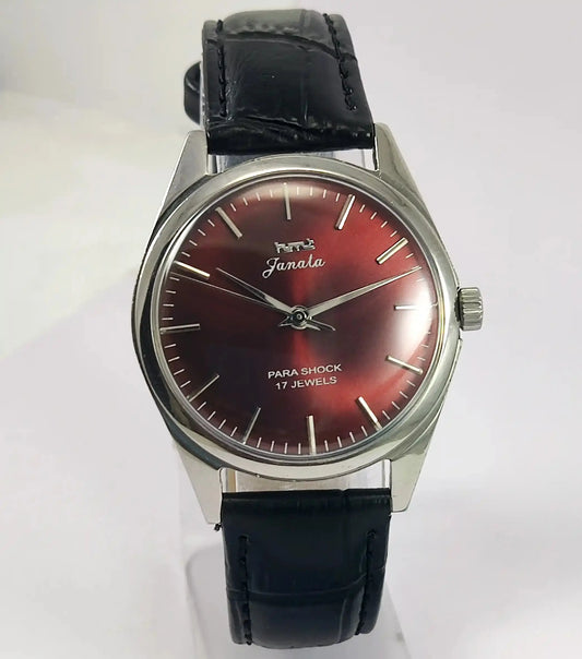 HMT Janata Para Shock 17 Jewels Maroon Dial Handwinding Discover-Diamonds Physical