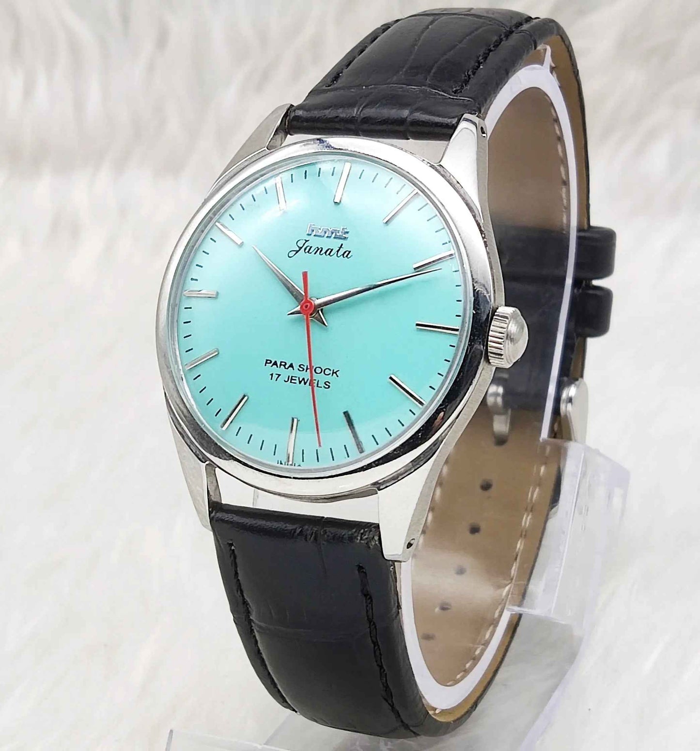 HMT Janata Para Shock 17 Jewels Men's Watch Turquoise Dial Handwinding