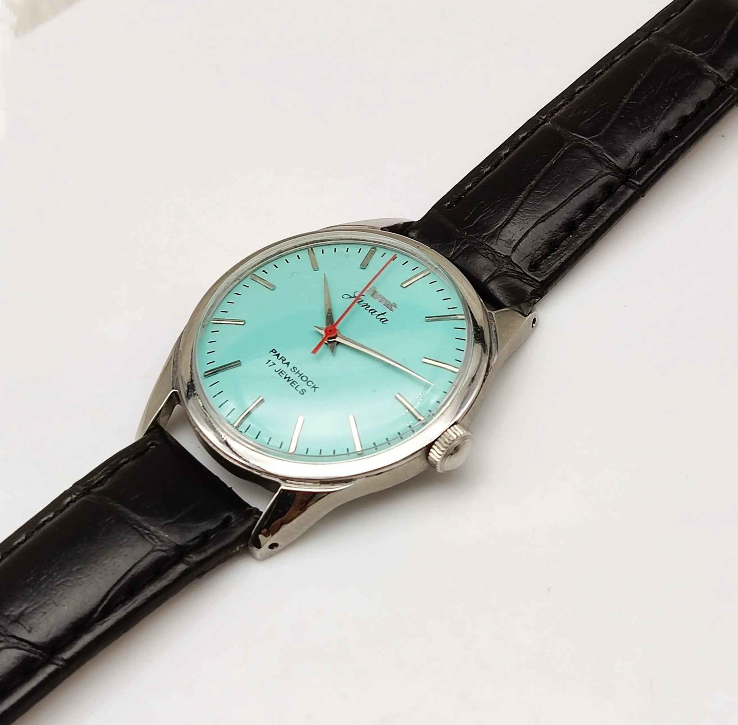 HMT Janata Para Shock 17 Jewels Men's Watch Turquoise Dial Handwinding