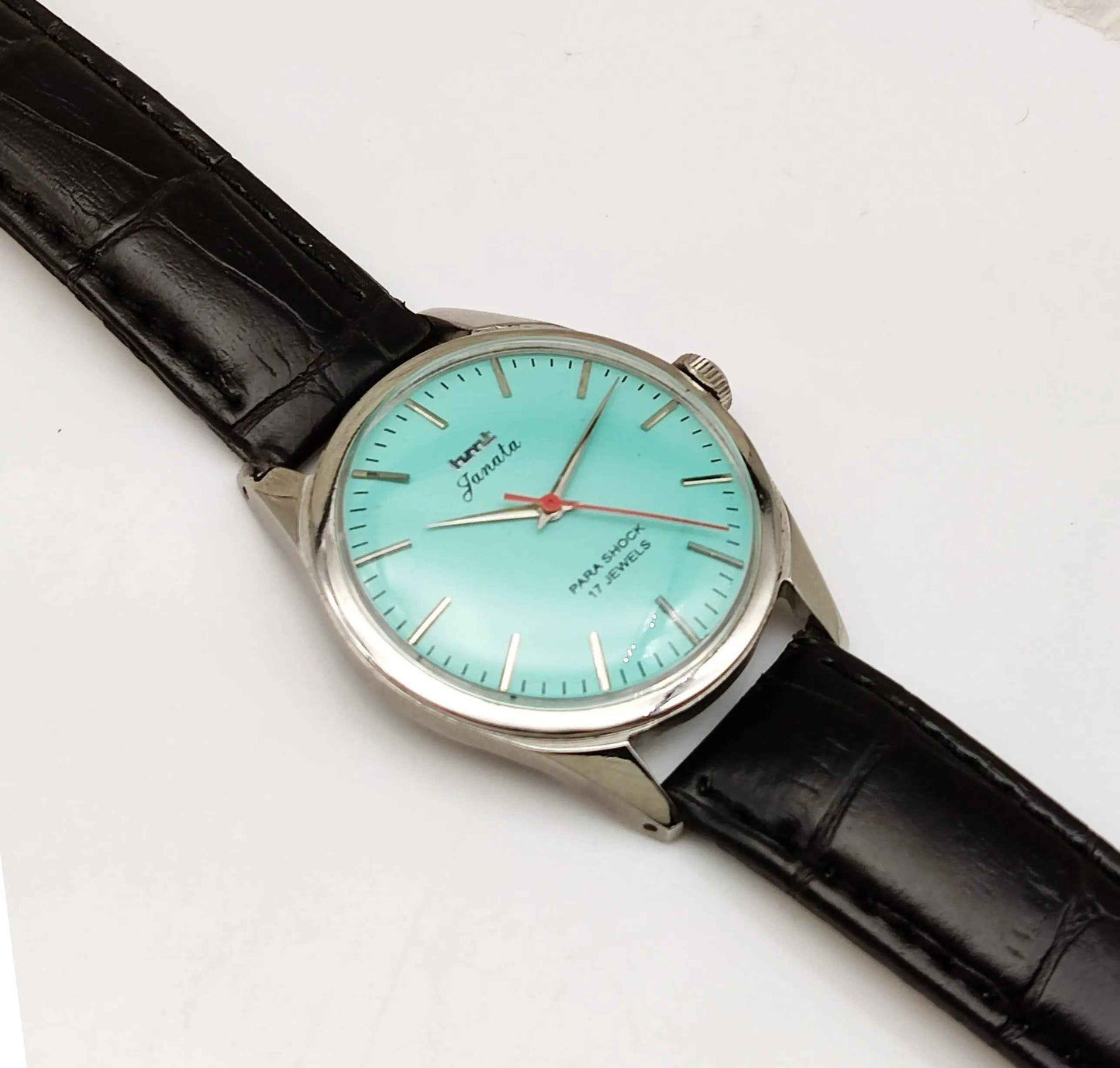 HMT Janata Para Shock 17 Jewels Men's Watch Turquoise Dial Handwinding