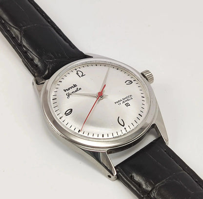 HMT Janata Para Shock 17 Jewels Silver Dial Mechanical Hand winding Men's Watch - Discover-Diamonds