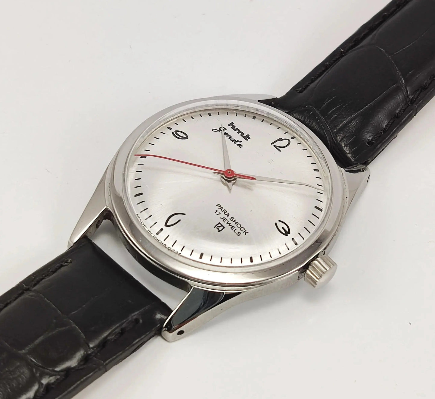 HMT Janata Para Shock 17 Jewels Silver Dial Mechanical Hand winding Men's Watch - Discover-Diamonds