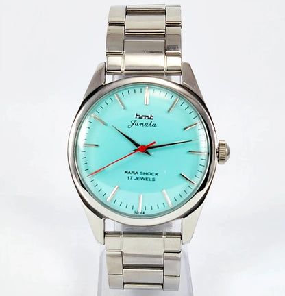 HMT Janata Para Shock 17 Jewels Turquoise Dial Handwinding - Discover-Diamonds