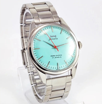 HMT Janata Para Shock 17 Jewels Turquoise Dial Handwinding - Discover-Diamonds