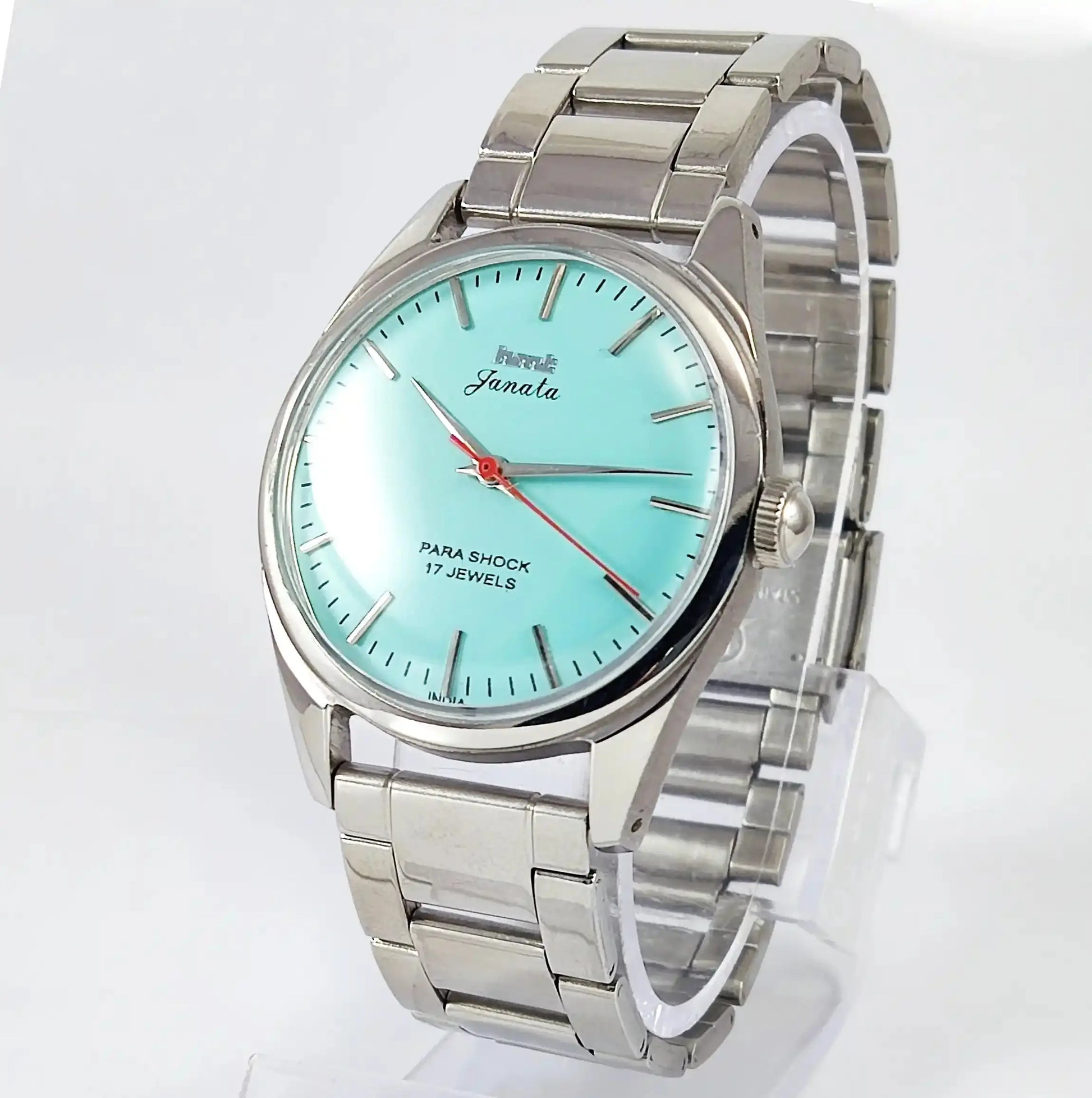 HMT Janata Para Shock 17 Jewels Turquoise Dial Handwinding - Discover-Diamonds