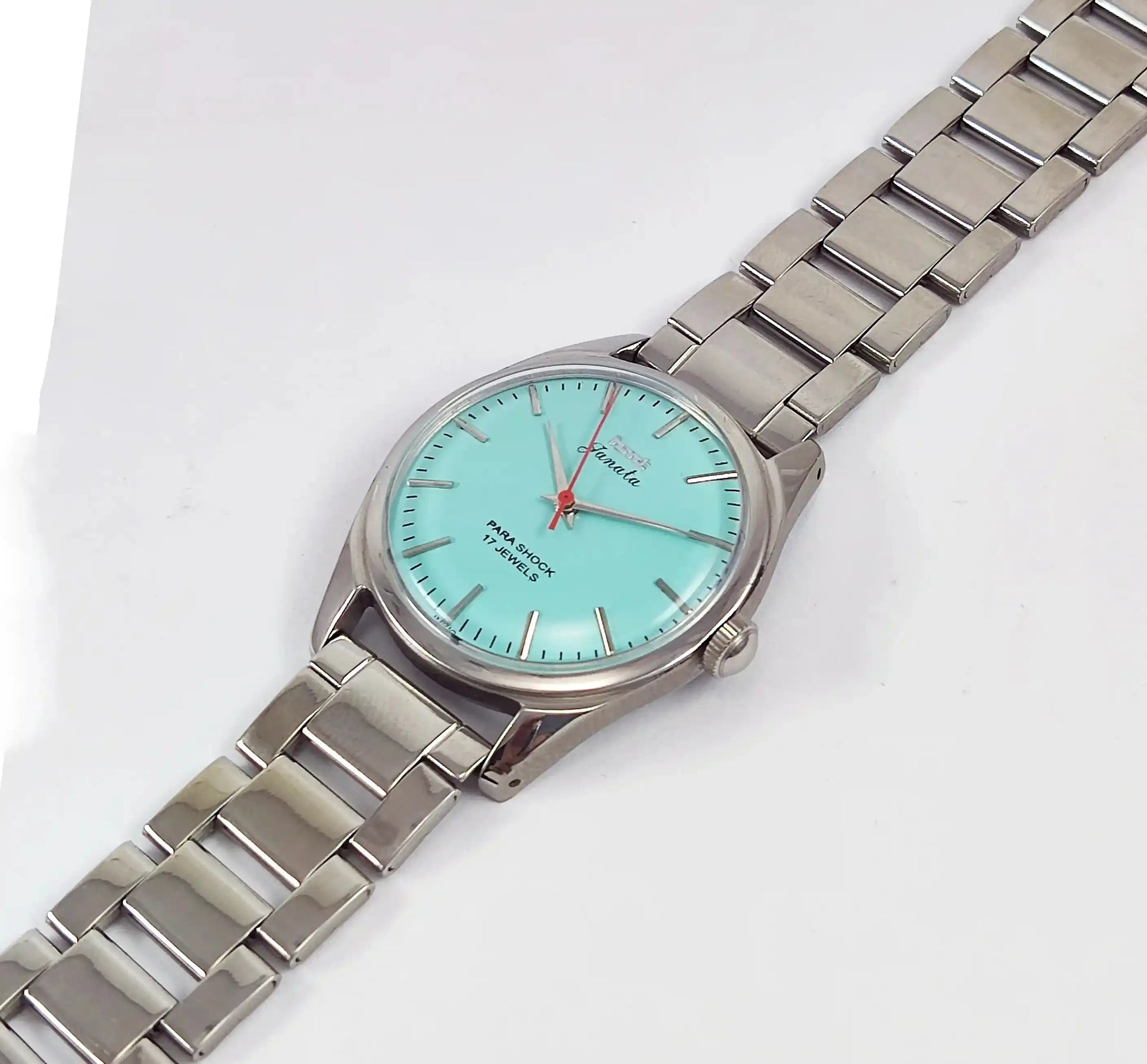 HMT Janata Para Shock 17 Jewels Turquoise Dial Handwinding - Discover-Diamonds