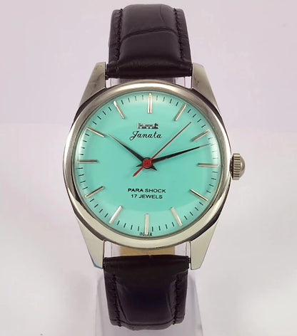 HMT Janata Para Shock 17 Jewels Turquoise Dial Handwinding Men's Watch Discover-Diamonds
