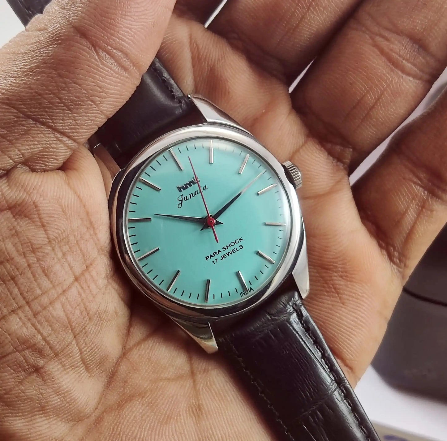 HMT Janata Para Shock 17 Jewels Turquoise Dial Handwinding Men's Watch Discover-Diamonds