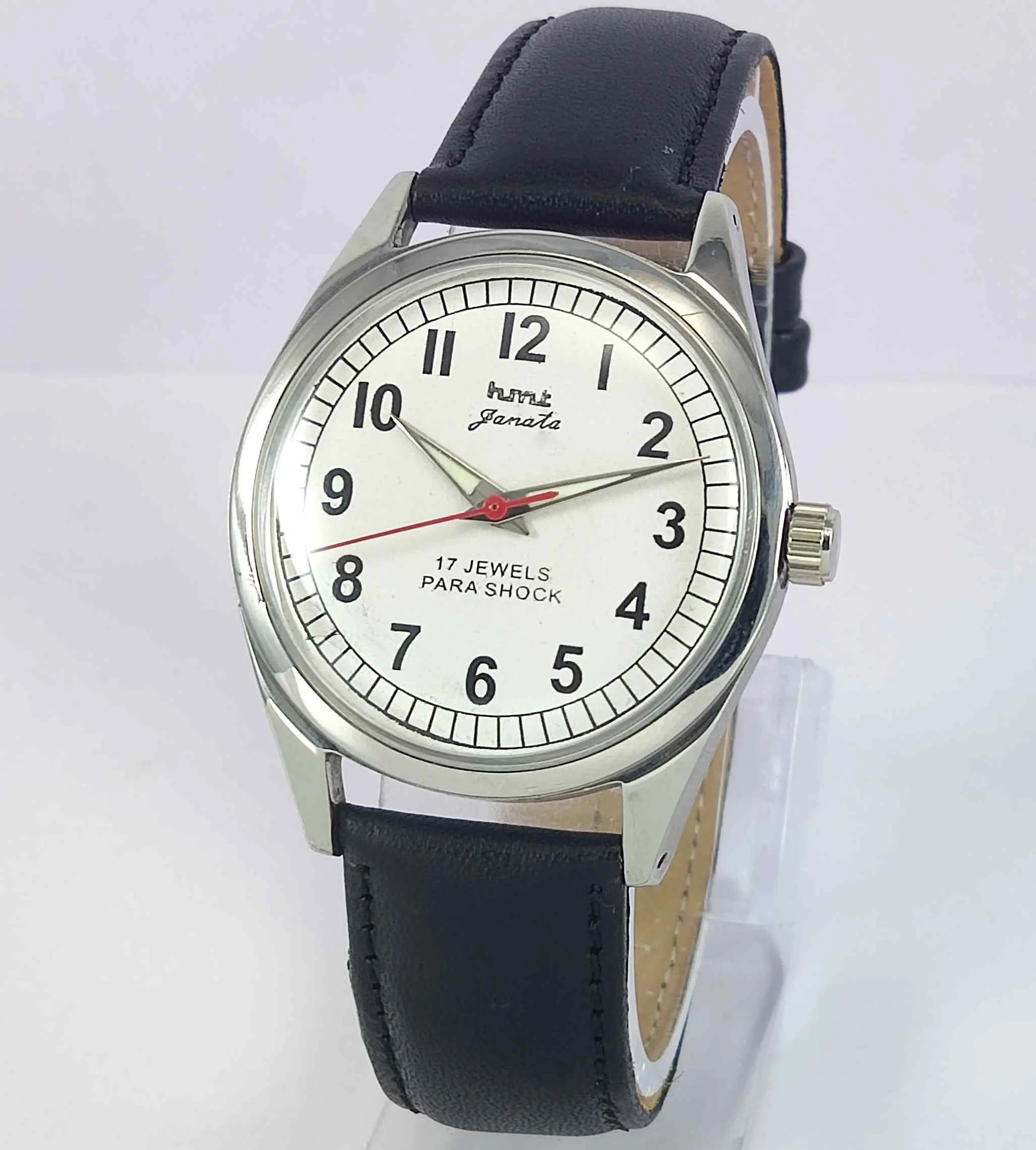 HMT Janata Para Shock 17 Jewels White Dial Men's Handwinding Watch 0231 Discover-Diamonds