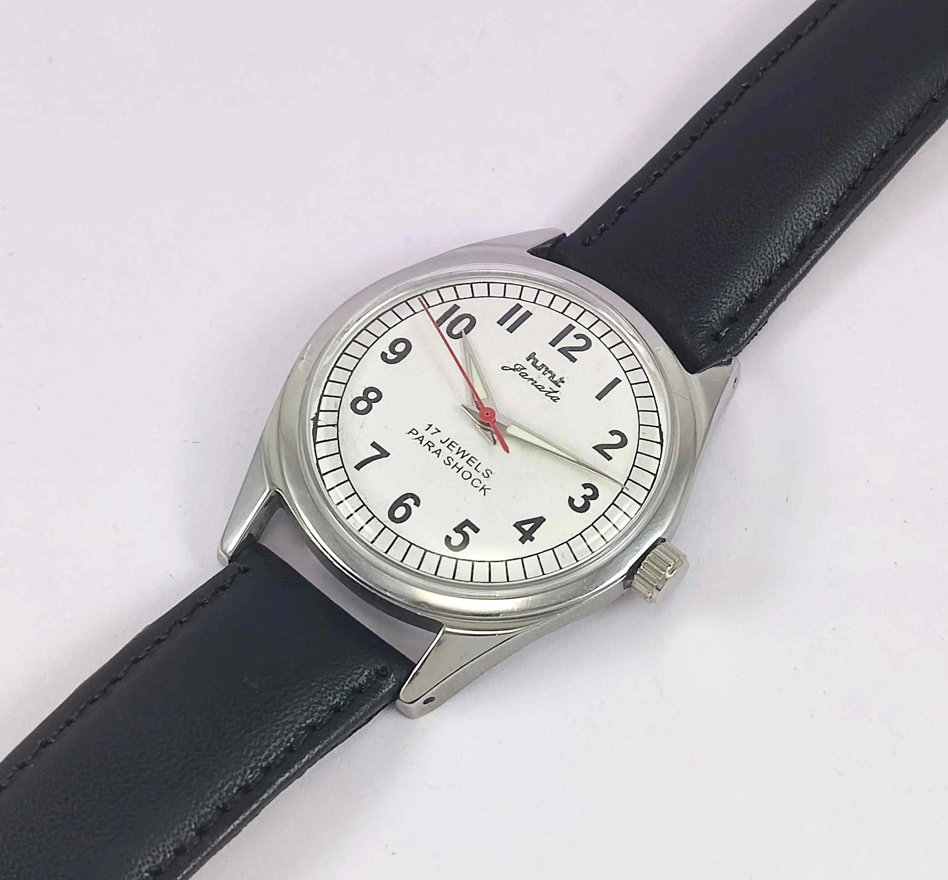 HMT Janata Para Shock 17 Jewels White Dial Men's Handwinding Watch 0231 Discover-Diamonds