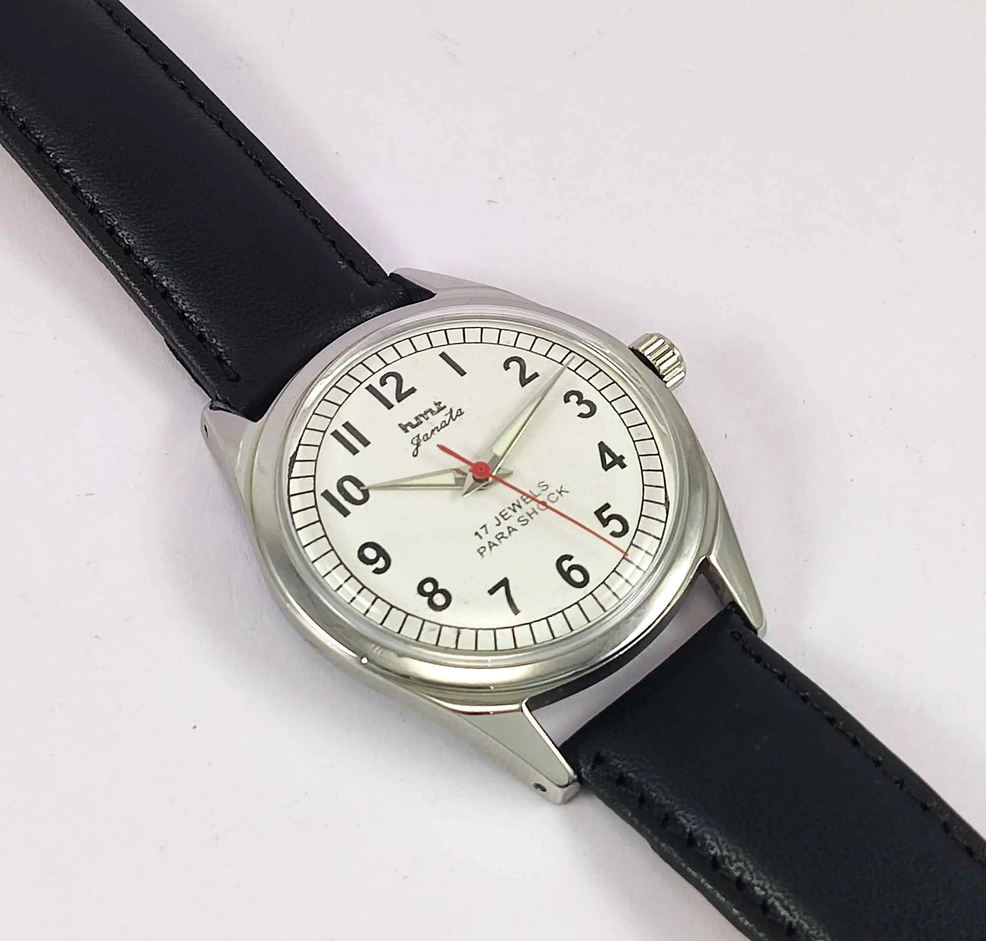 HMT Janata Para Shock 17 Jewels White Dial Men's Handwinding Watch 0231 Discover-Diamonds