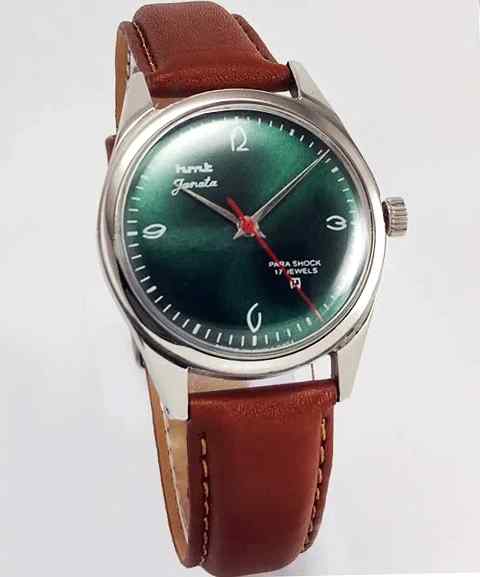 HMT Janata Para Shock 17 Jewels Green Dial Handwinding Men's Watch 0231 Discover-Diamonds