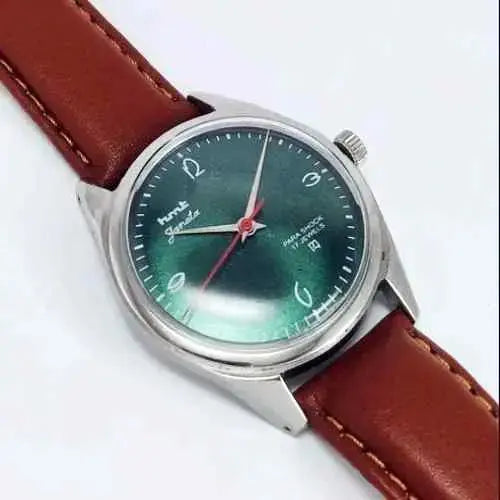 HMT Janata Para Shock 17 Jewels Green Dial Handwinding Men's Watch 0231 Discover-Diamonds