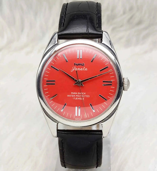 HMT Janata Reddish Dail Handwinding Movement 17 Jewels 0231 Discover-Diamonds Physical