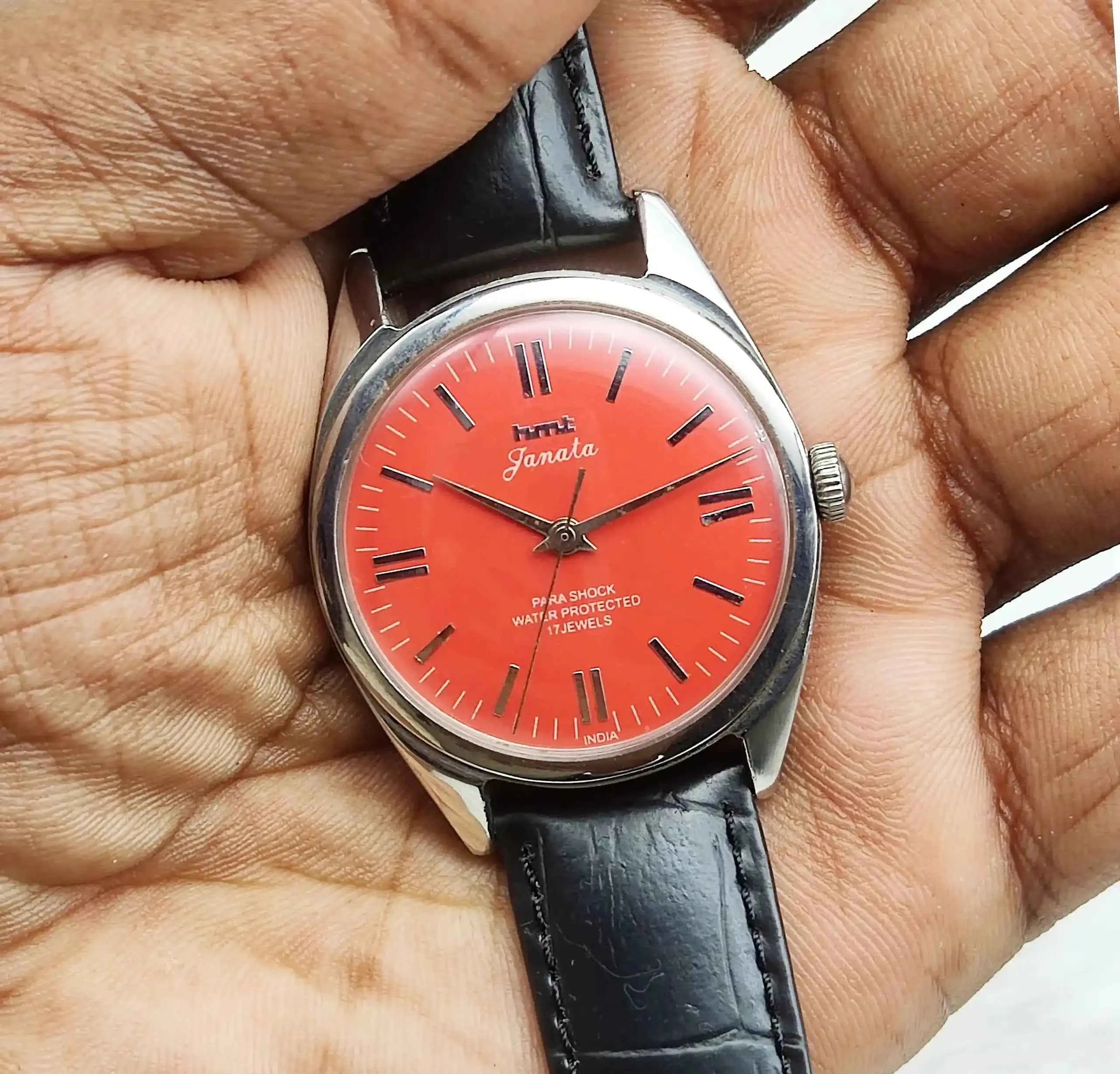 HMT Janata Reddish Dail Handwinding Movement 17 Jewels 0231