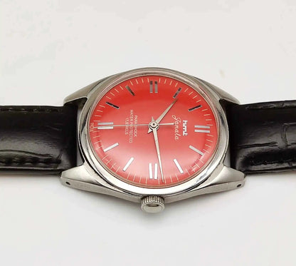 HMT Janata Reddish Dail Handwinding Movement 17 Jewels 0231