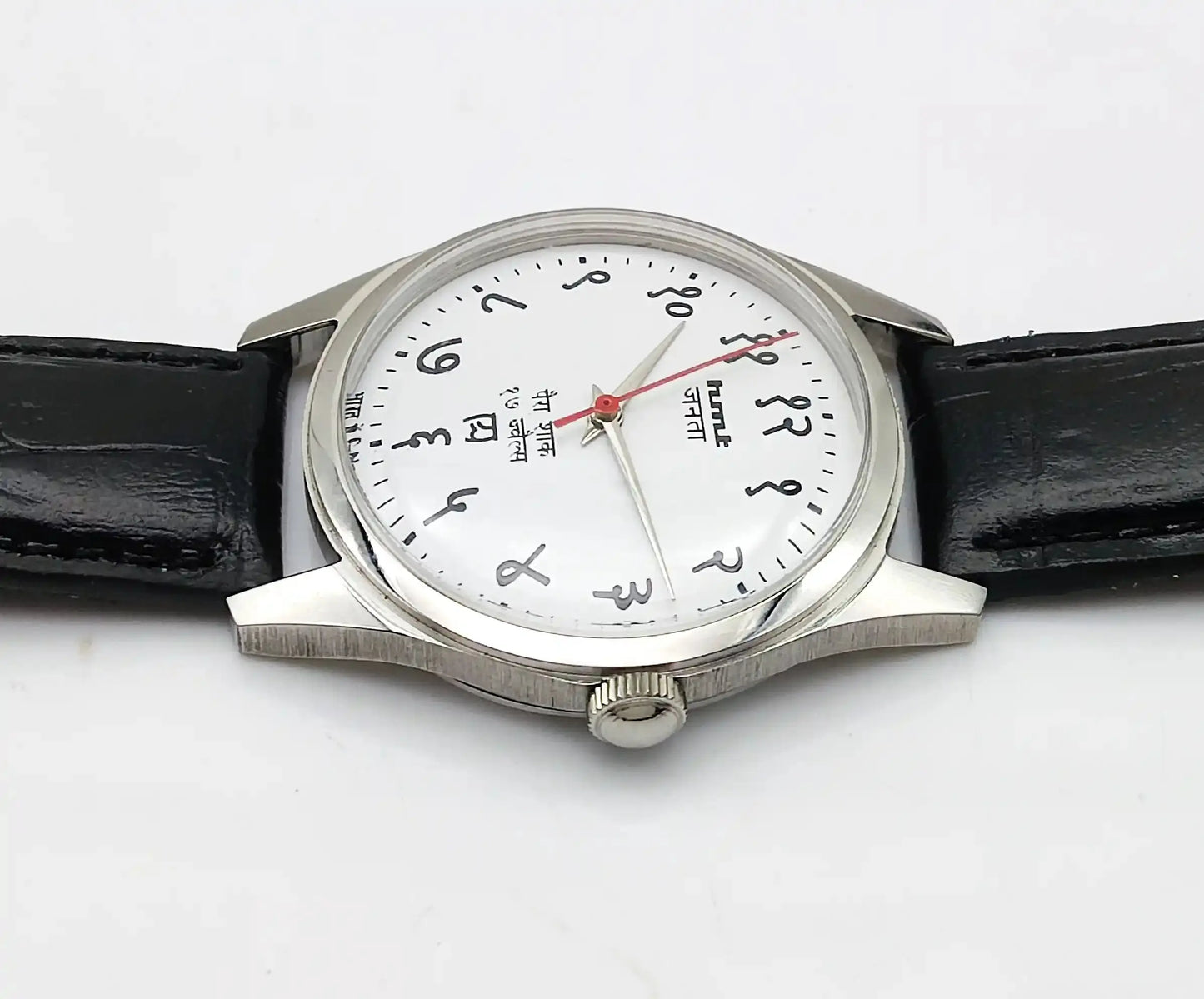 HMT Janata White Dial Devanagari Font 17 Jewels Handwinding 0231 Transparent Back Discover-Diamonds Physical