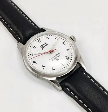 HMT Janata White Arabic Dial Para Shock 17 Jewels Transparent Back Mechanical Handwinding Men's Wrist Watch 0231 Discover-Diamonds
