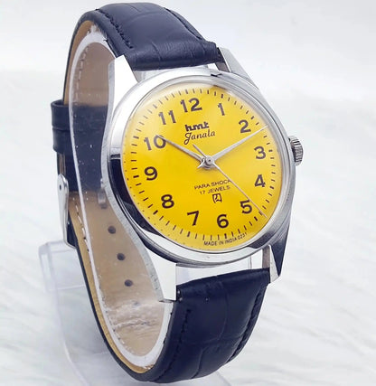HMT Janata Yellow Handwinding Para Shock 17 Jewels