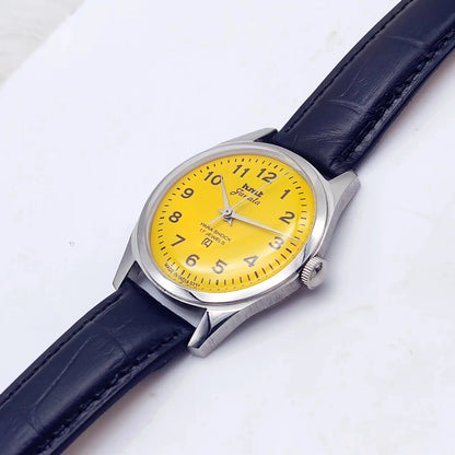 HMT Janata Yellow Handwinding Para Shock 17 Jewels