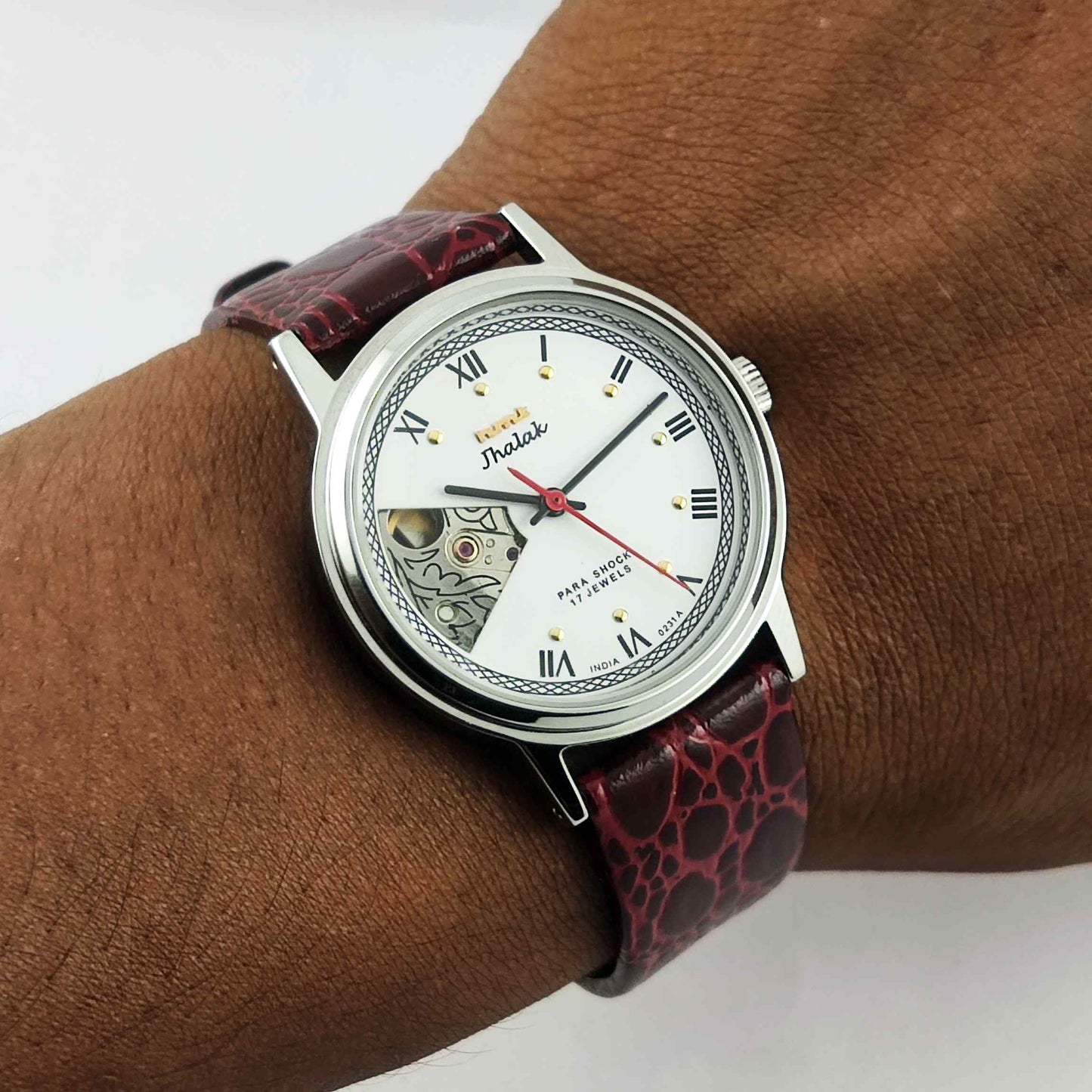 HMT Jhalak Skeletion White Dial Para Shock 17 Jewels Men's Wrist Watch Discover-Diamonds