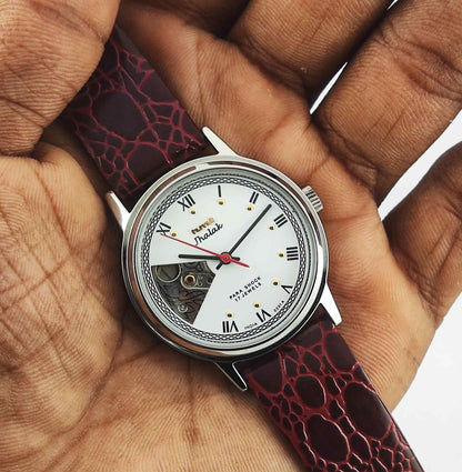 HMT Jhalak Skeletion White Dial Para Shock 17 Jewels Men's Wrist Watch Discover-Diamonds