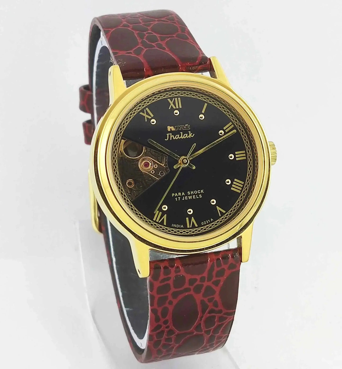 HMT Jhalak Skeletion Black Dial Para Shock 17 Jewels Men's Watch Discover-Diamonds